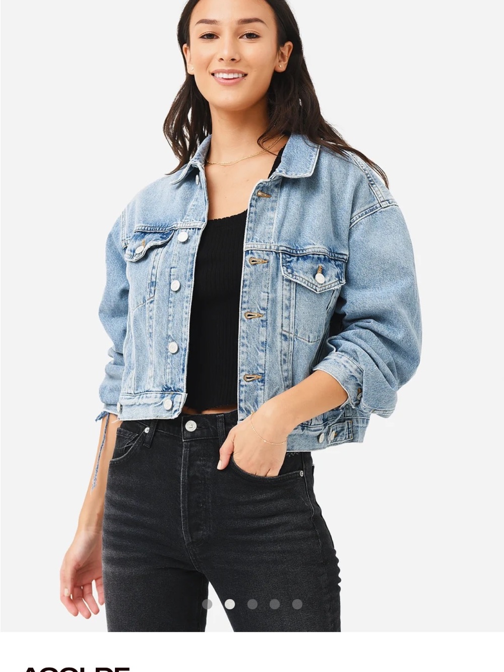 AGOLDE shrunken Charli distressed denim jacket